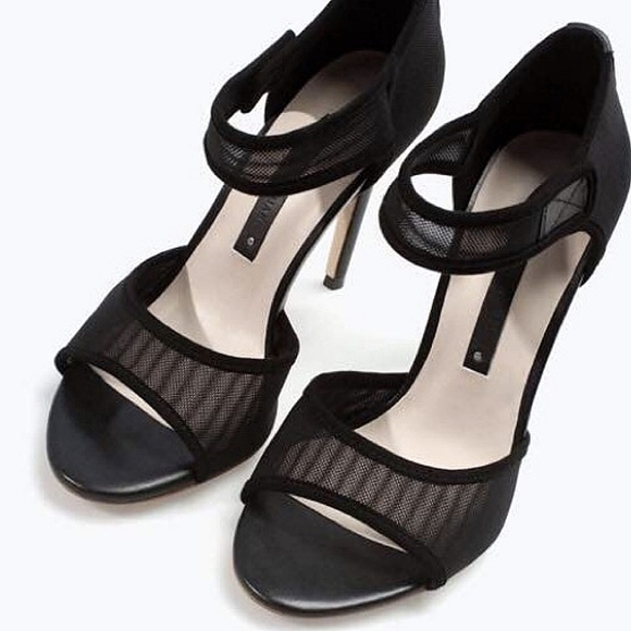 Zara Woman Mesh Court Stiletto Sandal - Picture 2 of 11